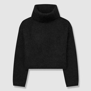 Thakoon Cropped Ribbed Turtleneck Sweater